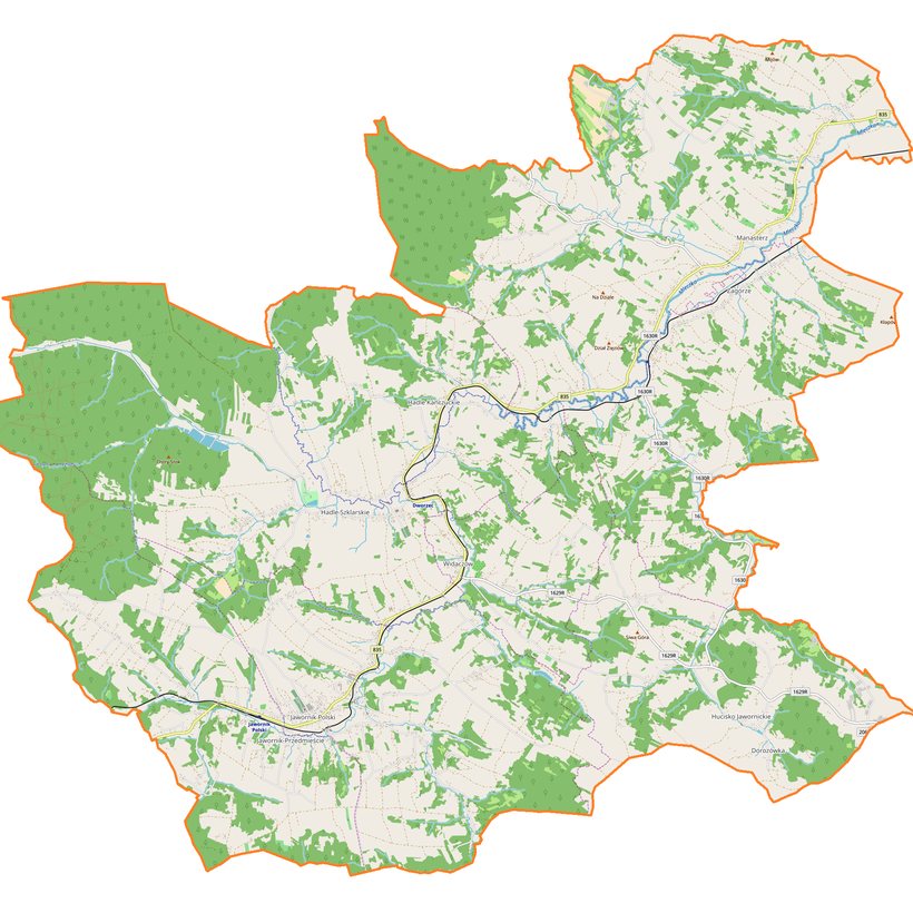 Mapa lokalizacyjna gminy Jawornik Polski