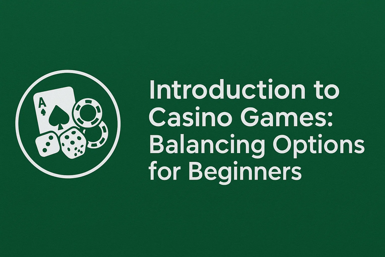 Introduction to Casino Games: Balancing Options for Beginners